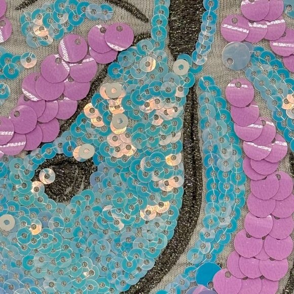 Justice Girls' Unicorn Sequin Dress Grey & Pink Short Sleeve Size 14 -16 - Picture 6 of 11